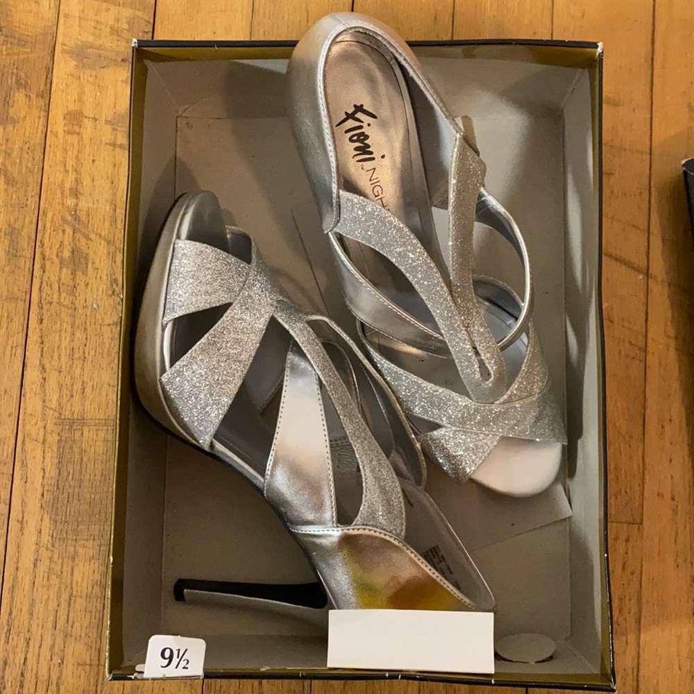 Silver dress shoes